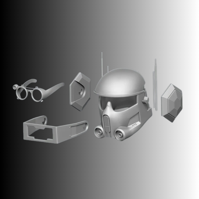 Bad Batch Tech Helmet RAW 3D Printed DIY Kit by Galactic Armory | Wearable PETG Cosplay Helmet - Image 4