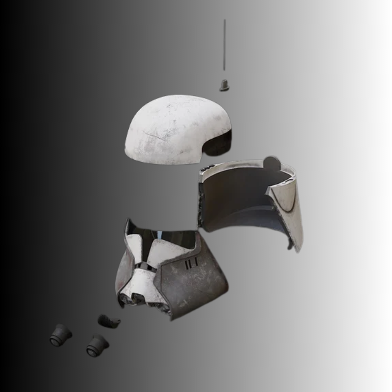 Commander Bacara Raw 3D printed Helmet - DIY kit - by Galactic Armory