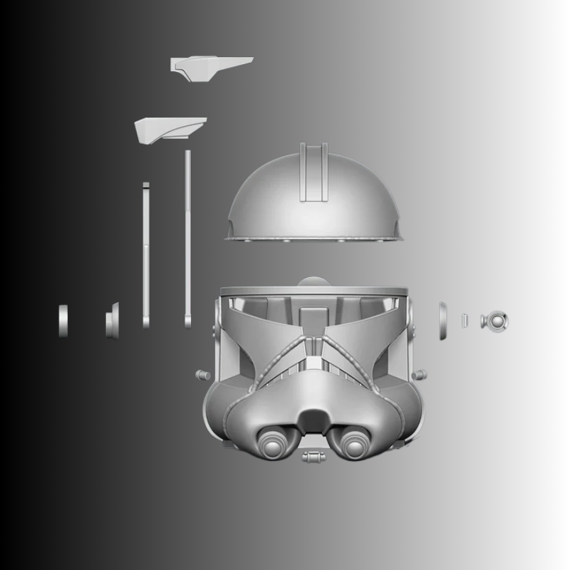 Captain Rex RAW 3D Printed Helmet DIY Kit by Galactic Armory | Wearable PETG Cosplay Helmet - Image 4
