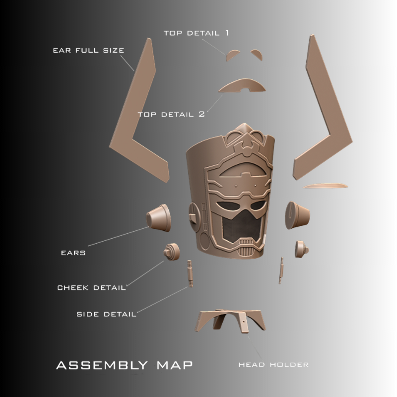 Galactus Comic Style Helmet RAW 3D Printed DIY Kit | Wearable PETG Cosplay Helmet - Image 4