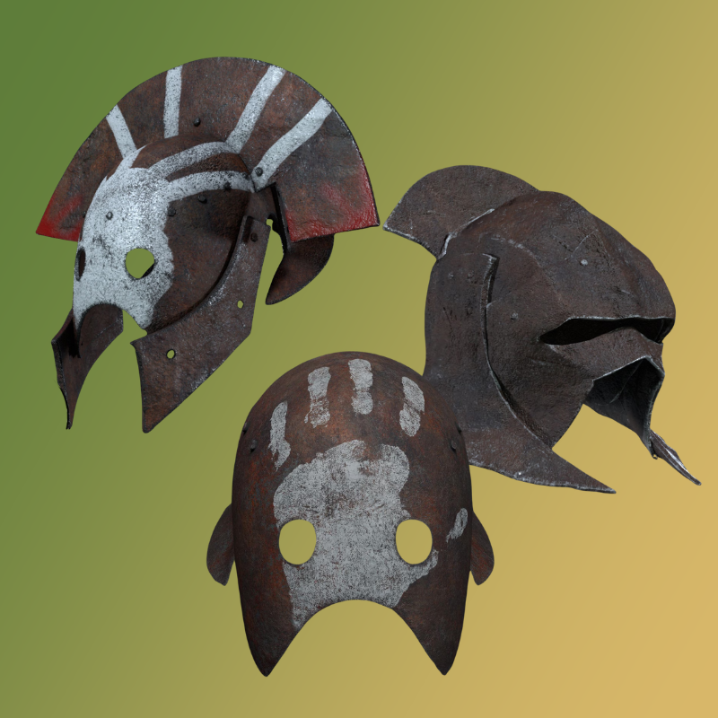Uruk Helmet Variations - 3D print DIY kit by Dungeons and Starships