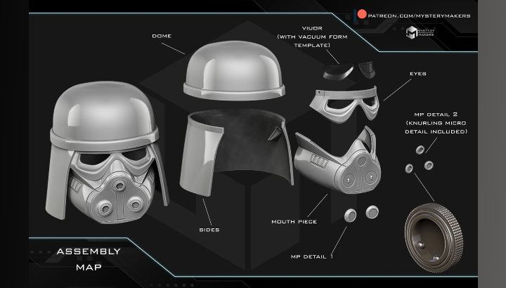 Snow Trooper Helmet (Mando&Grogu) RAW 3D print DIY KIT by Mystery Makers